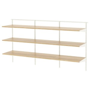 IKEA BOAXEL shelving unit, 73 3/4x15 3/4x39 5/8 in White / Oak, Ikea Outlet | 3986PYAIN