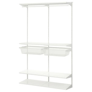 IKEA BOAXEL wardrobe combination, white, 49 1/8x15 3/4x79 in, Ikea Outlet | 7806EWLYA