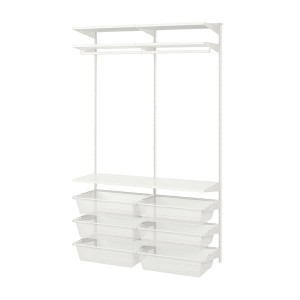 IKEA BOAXEL wardrobe combination, white, 49 1/8x15 3/4x79 in, Ikea Outlet | 9518CNSUZ