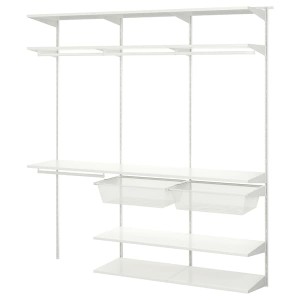 IKEA BOAXEL wardrobe combination, white, 73 3/4x15 3/4x79 in, Ikea Outlet | 4780OTLAW