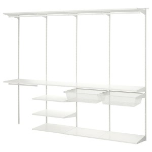 IKEA BOAXEL wardrobe combination, white, 98 1/4x15 3/4x79 in, Ikea Outlet | 9154ZIEKU