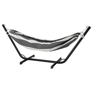 IKEA BOCKÖN / HAMNÖN hammock with stand, black/anthracite white, Ikea Outlet | 4567SGWTO