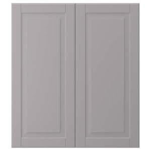IKEA BODBYN 2-p door/corner base cabinet set, 13x30 in Gray, Ikea Outlet | 0432XNKLS