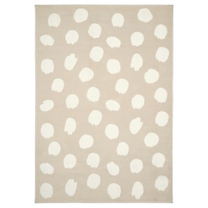 IKEA BOGENSE rug, low pile, beige/white dotted, 4'4 inx6'5 in, Ikea Outlet | 2348LVHKJ