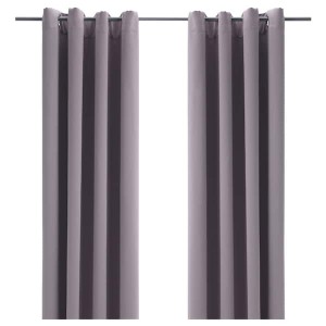IKEA BOLLOLVON room darkening curtains, 1 pair, gray, 57x98 in, Ikea Outlet | 7283MZUDS