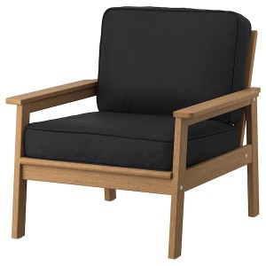 IKEA BONDHOLMEN armchair, outdoor, brown/Järpön/Duvholmen anthracite, Ikea Outlet | 1489FEKZC
