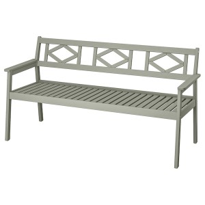 IKEA BONDHOLMEN bench with backrest, outdoor, gray, Ikea Outlet | 9351JSKZE