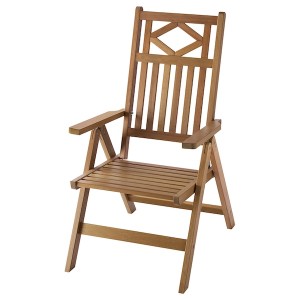 IKEA BONDHOLMEN reclining chair, outdoor, brown, Ikea Outlet | 8627MEWPN