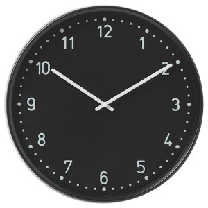IKEA BONDIS wall clock, black, 15 in, Ikea Outlet | 4078KOFTV