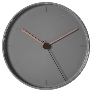 IKEA BONDTOLVAN wall clock, gray-pink, 9 ¾ in, Ikea Outlet | 5381GXHCY