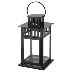 IKEA BORRBY Lantern for block candle indoor/outdoor black, Length: 6 in Black, Ikea Outlet | 4528FXOEV