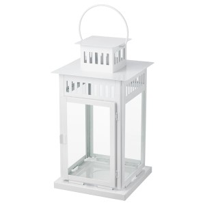 IKEA BORRBY lantern for block candle, 17 ¼ in White, Ikea Outlet | 6527QGVCF