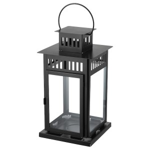 IKEA BORRBY lantern for block candle, indoor/outdoor black, 17 ¼ in Black, Ikea Outlet | 7081TWQJP