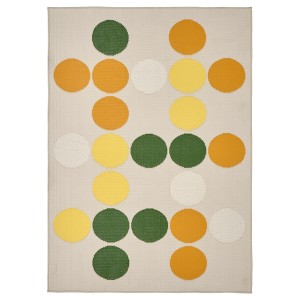 IKEA BRÖGGAN rug flatwoven, in/outdoor, dot pattern multicolor, 4'4 inx6'5 in, Ikea Outlet | 2657EVJMY