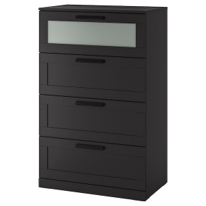 IKEA BRIMNES 4-drawer chest, 30 3/4x48 7/8 in Black, Ikea Outlet | 6705IFYOP