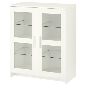 IKEA BRIMNES Cabinet with doors, glass, 30 3/4x37 3/8 in White, Ikea Outlet | 3748WBRCU