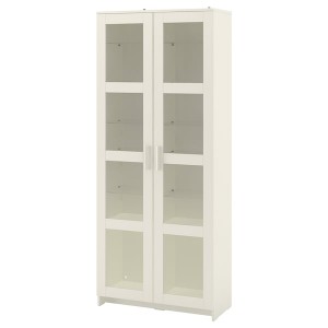 IKEA BRIMNES Glass-door cabinet, 31 1/2x74 3/4 in White, Ikea Outlet | 3751GZQLD