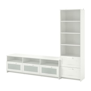 IKEA BRIMNES TV storage combination, 94 1/2x16 1/8x74 3/4 in White, Ikea Outlet | 7095VUMZY