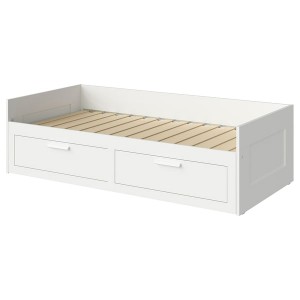 IKEA BRIMNES daybed frame with 2 drawers, Twin White, Ikea Outlet | 0261IOBTX