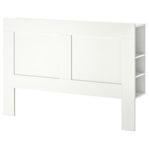 IKEA BRIMNES headboard with storage compartment, Queen White, Ikea Outlet | 3768AMJWF