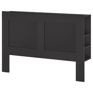 IKEA BRIMNES headboard with storage compartment, King Black, Ikea Outlet | 9578EQYCD