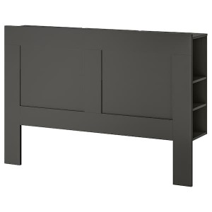 IKEA BRIMNES headboard with storage compartment, Queen Gray, Ikea Outlet | 2675AFOJX