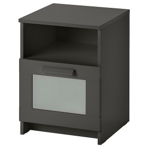 IKEA BRIMNES nightstand, 15 3/8x16 1/8 in Gray, Ikea Outlet | 5476BHQRX