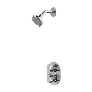 IKEA BROGRUND Showerhead with thermostatic faucet, chrome plated, Ikea Outlet | 3246UFNYK