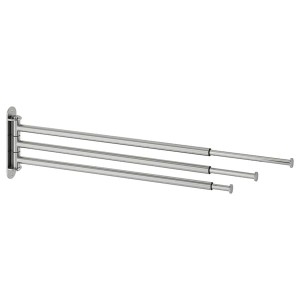 IKEA BROGRUND towel holder, 3 bars, stainless steel, Ikea Outlet | 8297EABOM