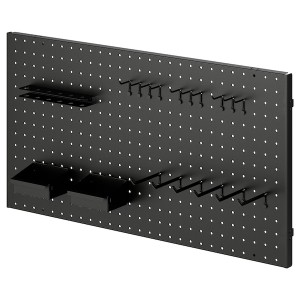 IKEA BROR 20 pieces pegboard set, black, Ikea Outlet | 9157VHMOF