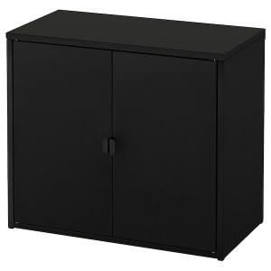 IKEA BROR Cabinet with 2 doors, black, Ikea Outlet | 9710PXYVO