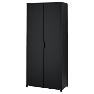 IKEA BROR cabinet with doors, black, 33 1/2x15 3/4x75 1/4 in, Ikea Outlet | 4859YROED
