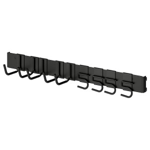 IKEA BROR rail with hooks, black, Ikea Outlet | 8137VYPIB