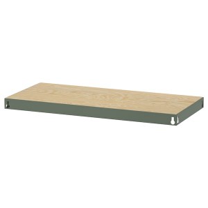 IKEA BROR shelf, 33 1/8x15 3/8 in Gray / Green / Pine Plywood, Ikea Outlet | 9574LDCYW