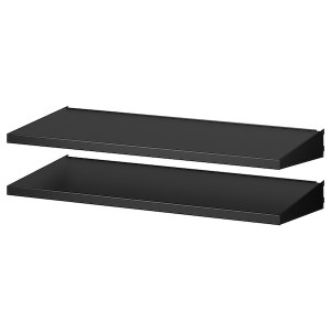 IKEA BROR shelf for wall upright, black, 33 1/2x15 3/4 in, 2 pack, Ikea Outlet | 7530LWPVY