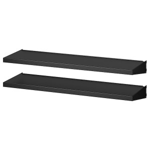 IKEA BROR shelf for wall upright, black, 33 1/2x9 7/8 in, 2 pack, Ikea Outlet | 4529GNDKE