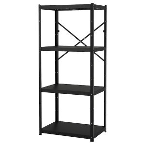 IKEA BROR shelving unit, black, 33 1/2x21 5/8x74 3/4 in, Ikea Outlet | 2498LKOIX