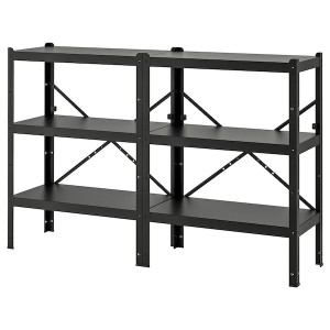 IKEA BROR shelving unit, black, 66 7/8x15 3/4x43 1/4 in, Ikea Outlet | 3174BPSQU
