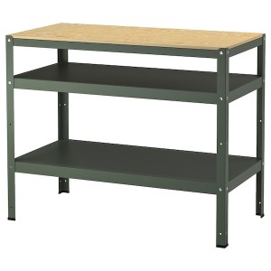 IKEA BROR work bench, gray-green/pine plywood, 43 1/4x21 5/8 in, Ikea Outlet | 4180ELTNG