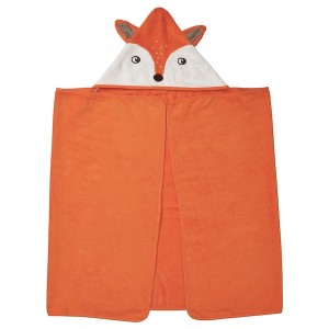 IKEA BRUMMIG towel with hood, 28x55 in Fox Shaped / Orange, Ikea Outlet | 7148ZTBAU
