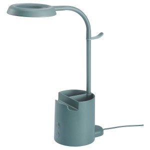 IKEA BRUNBÅGE LED work lamp, with storage dimmable/turquoise, Ikea Outlet | 6271KRCBM