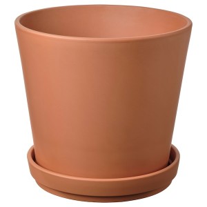 IKEA BRUNBÄR plant pot with saucer, outdoor terracotta, 12 ½ in, Ikea Outlet | 1962JPXSO