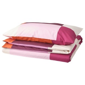 IKEA BRUNKRISSLA duvet cover and pillowcase(s), Twin Pink, Ikea Outlet | 9610IZCAU