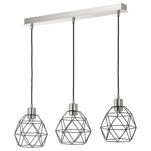 IKEA BRUNSTA / SKAFTET pendant lamp, black/nickel plated rectangle, Ikea Outlet | 3208QUTWS