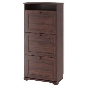 IKEA BRUSALI shoe cabinet with 3 compartments, 24x11 3/4x51 1/8 in Brown, Ikea Outlet | 8432DGFJB