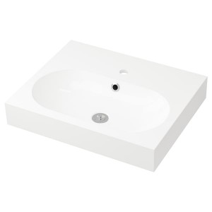 IKEA BRÅVIKEN sink, 24x19 1/4x3 7/8 in White, Ikea Outlet | 7438KCFOD