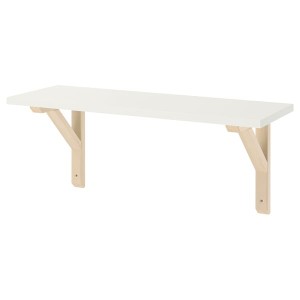 IKEA BURHULT / SANDSHULT wall shelf, 23 1/4x7 7/8 in White / Aspen, Ikea Outlet | 7309GTNQF