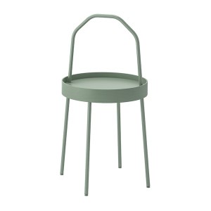 IKEA BURVIK Side table, 15 in Light Gray / Green, Ikea Outlet | 5743WGVLP