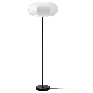 IKEA BYGGKORN floor lamp with LED bulb, black/white, Ikea Outlet | 2561SOEDP
