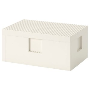 IKEA BYGGLEK LEGO® box with lid, white, 10x6 7/8x4 1/2 in, Ikea Outlet | 8436AUEZR